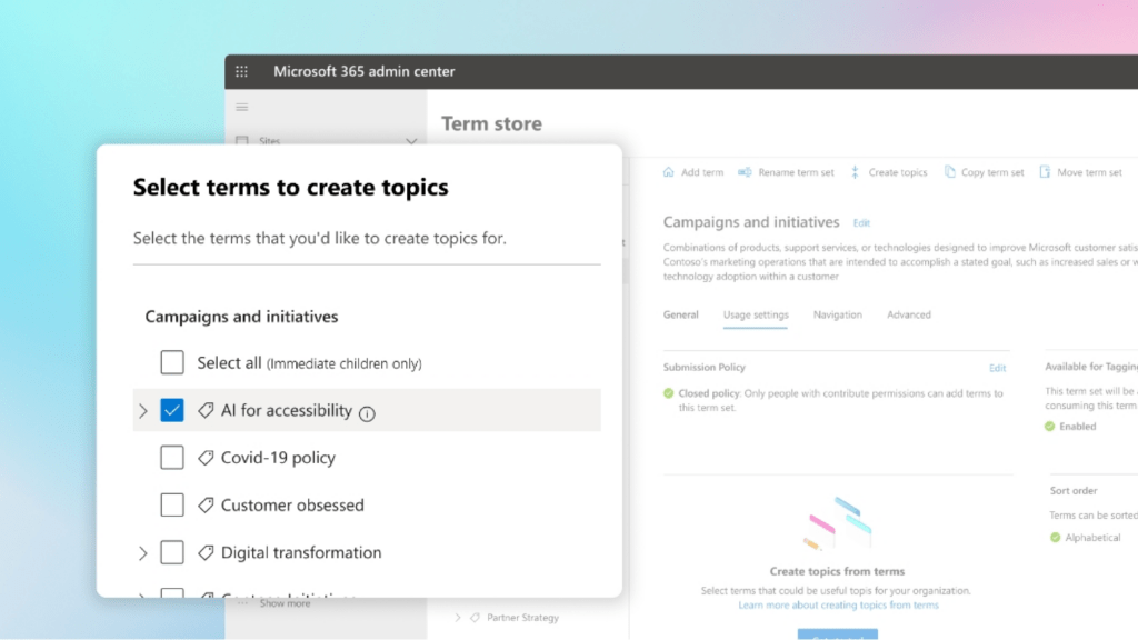 KOM4TEC - Microsoft Viva - Topics - Wissensbereitstellung taxonomiebasiert orchestrieren