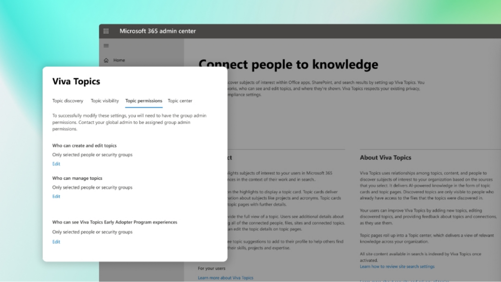 KOM4TEC - Microsoft Viva - Topics - Zugriff auf Themen verwalten