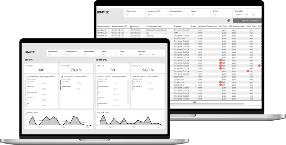 KOM4TEC - DMARC Landingpage - Hintergrund Laptop