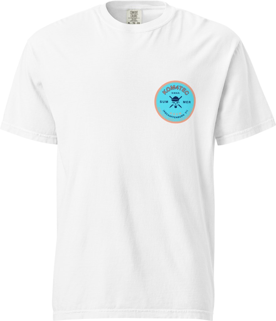 KOM4TEC - Krew Page - Merch - Summerfest Shirt - 2022 - White - Front