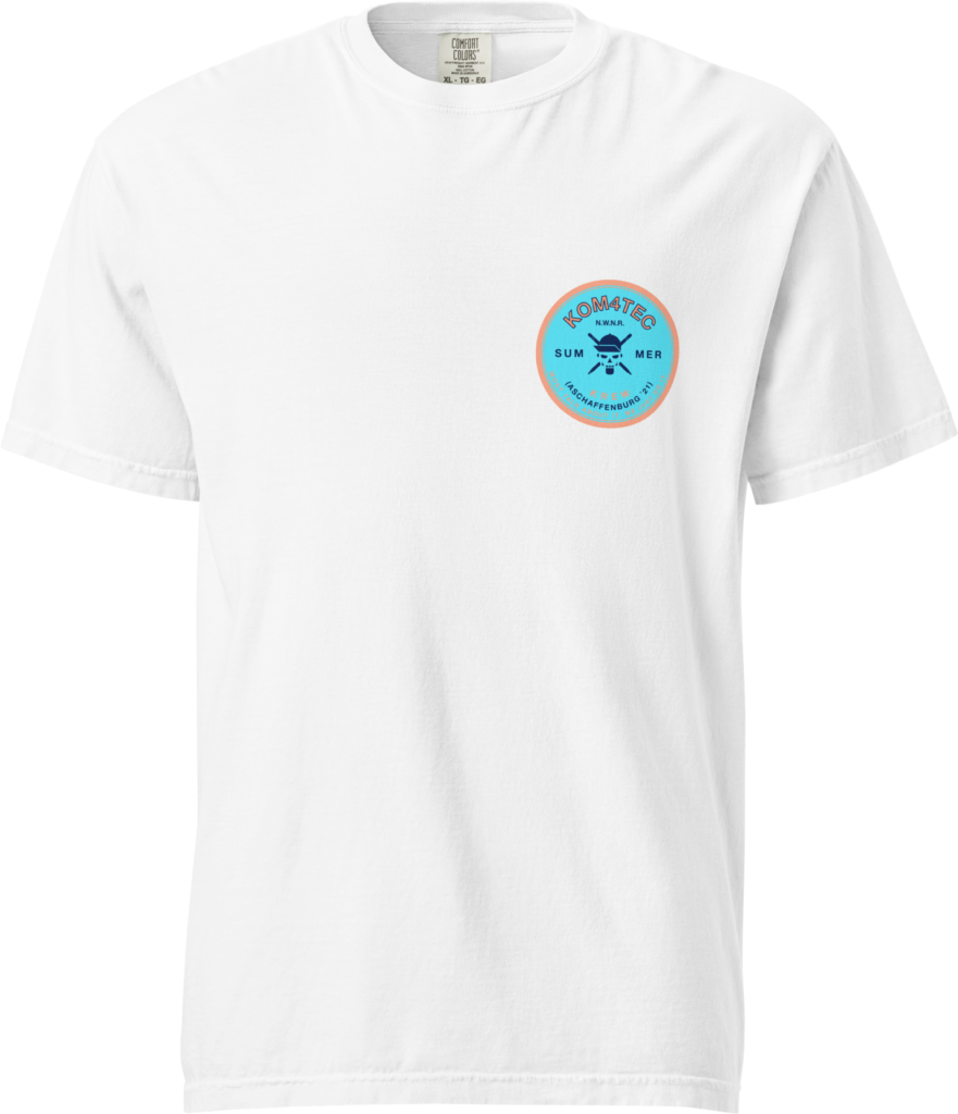 KOM4TEC - Krew Page - Merch - Summerfest Shirt - 2022 - White - Front