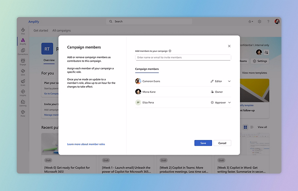 KOM4TEC - Microsoft Viva - Amplify - Planung und zusammenarbeiten