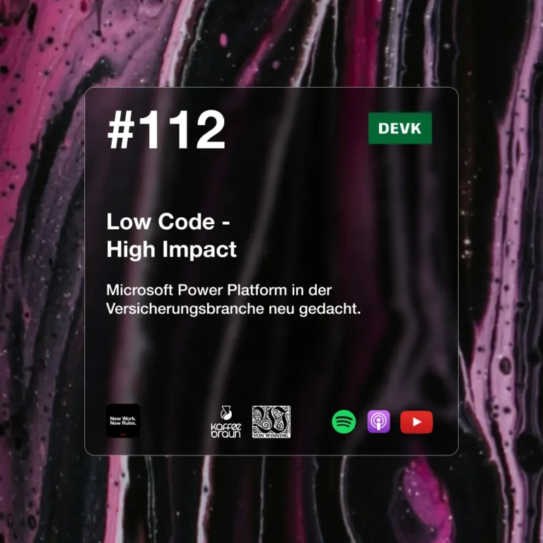 Kachelgrafik für den Podcast New Work. New Rules. Folge #112